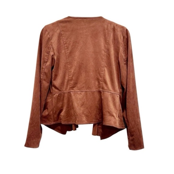 Anthropologie Hutch Faux Suede Open Front Jacket Drape Brown Women's Size XS - Picture 3 of 5